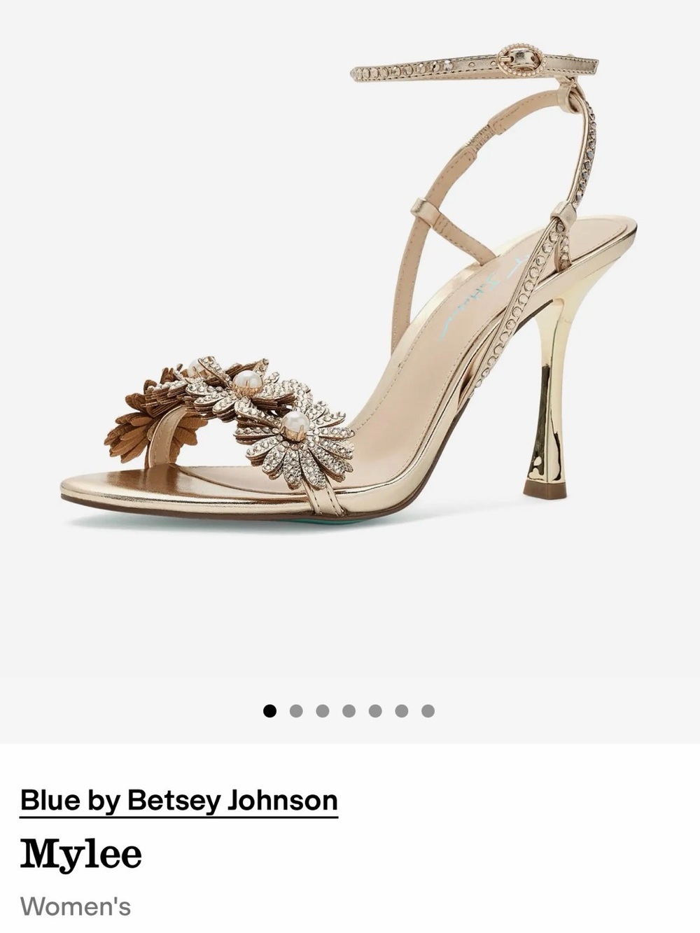 Blue by Betsey Johnson Mylee Rose Gold Floral Crystal Heel